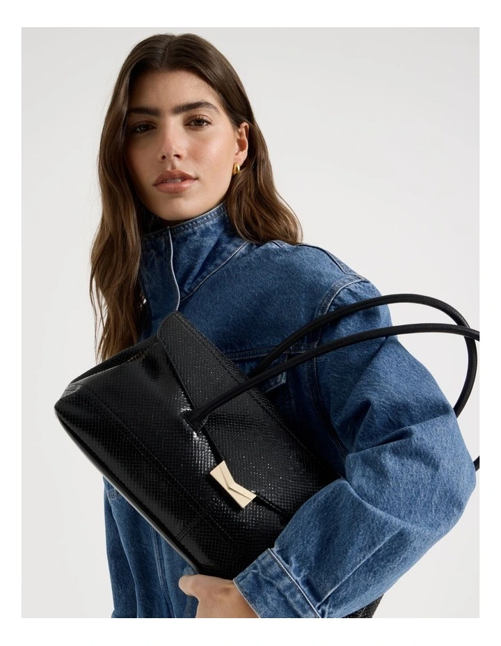 Beck Snake Tote Bag in Black image 2