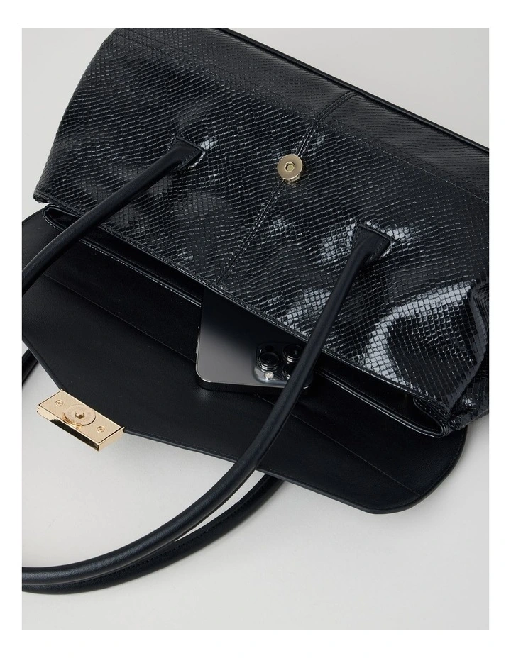 Beck Snake Tote Bag in Black image 5