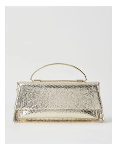 Beckett Snake Clutch Bag in Gold