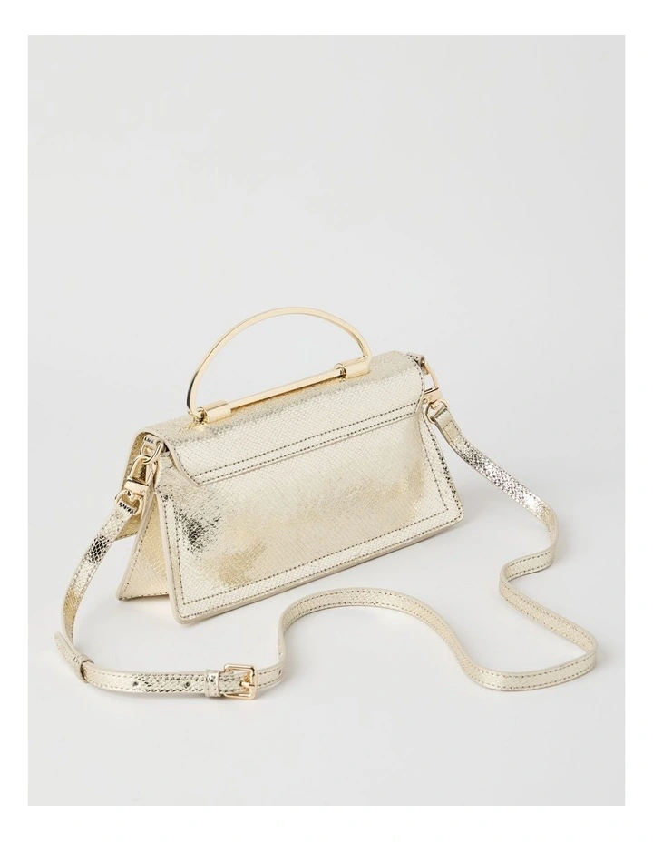Beckett Snake Clutch Bag in Gold image 5