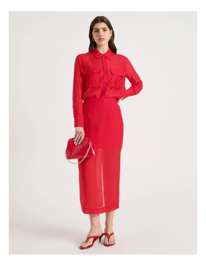 Birdie Clutch Bag in Red image 4