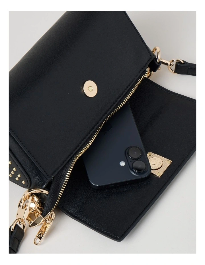 Bellamy Stud Shoulder Bag in Black image 5