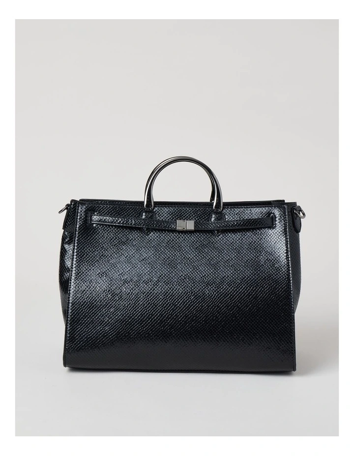 Brandy Snake Tote Bag in Black image 1