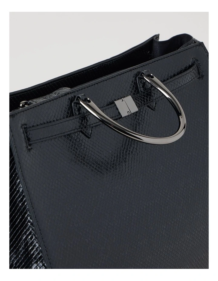 Brandy Snake Tote Bag in Black image 3