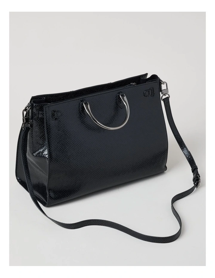 Brandy Snake Tote Bag in Black image 5
