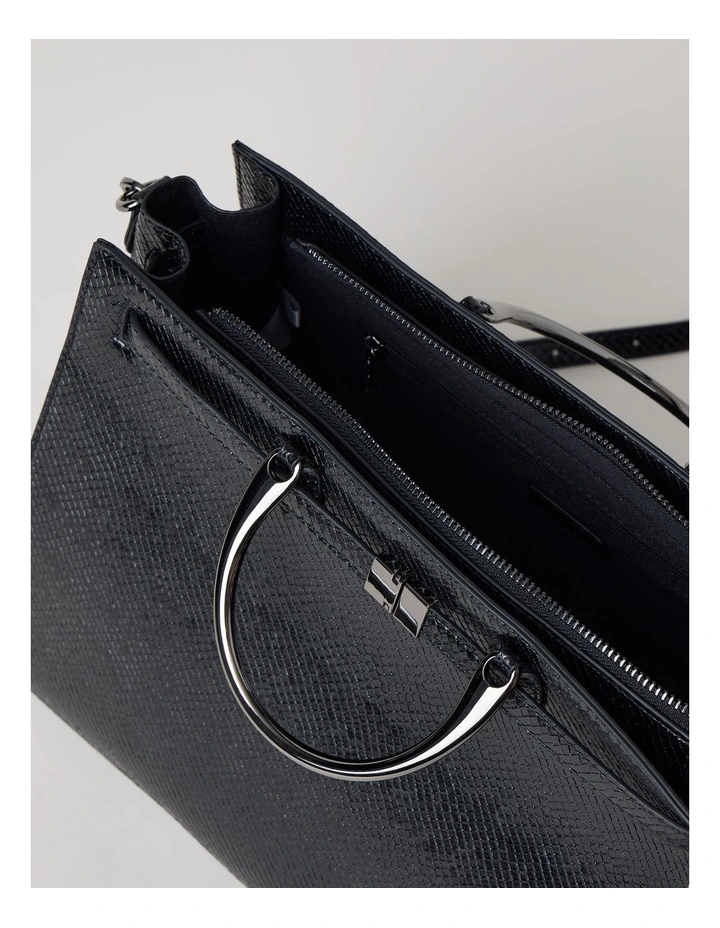 Brandy Snake Tote Bag in Black image 6
