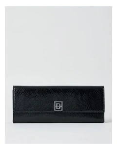 Bowie Snake Clutch Bag in Black