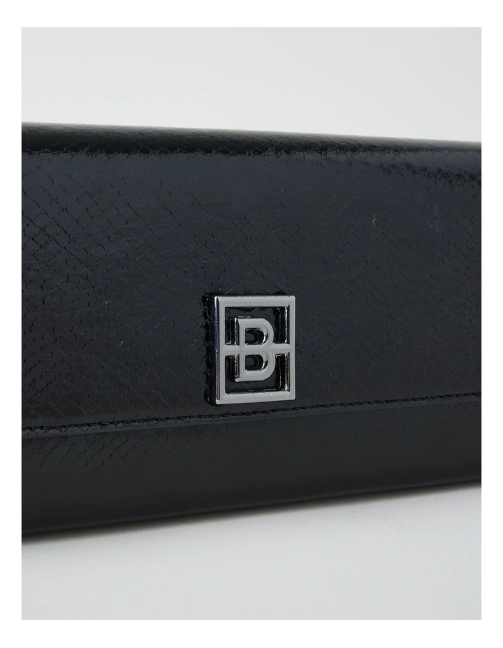 Bowie Snake Clutch Bag in Black image 3