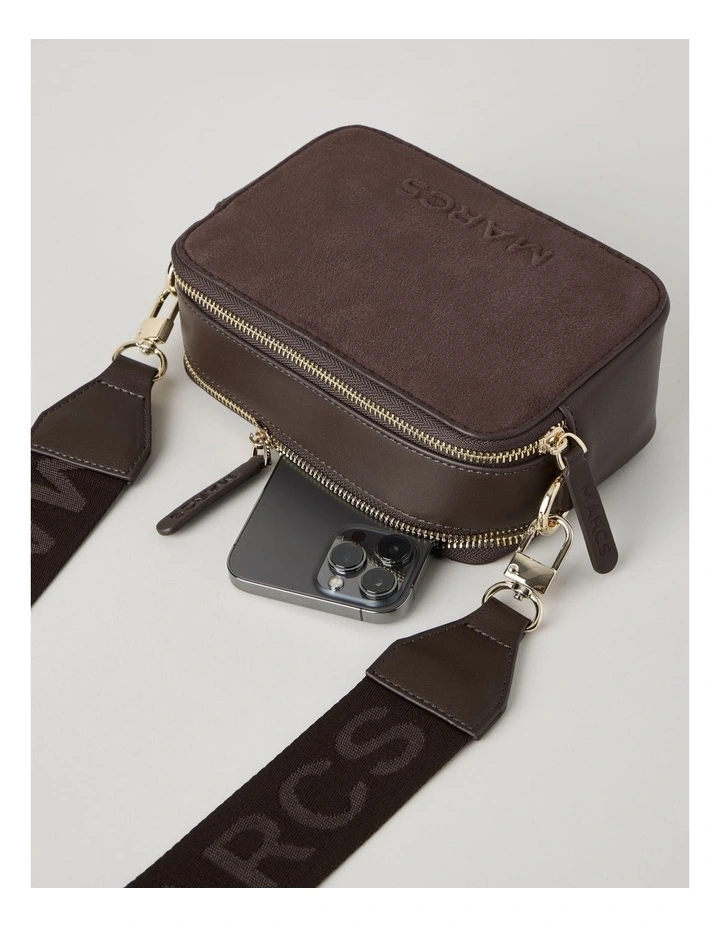 Budapest Suede Crossbody Bag in Chocolate image 4