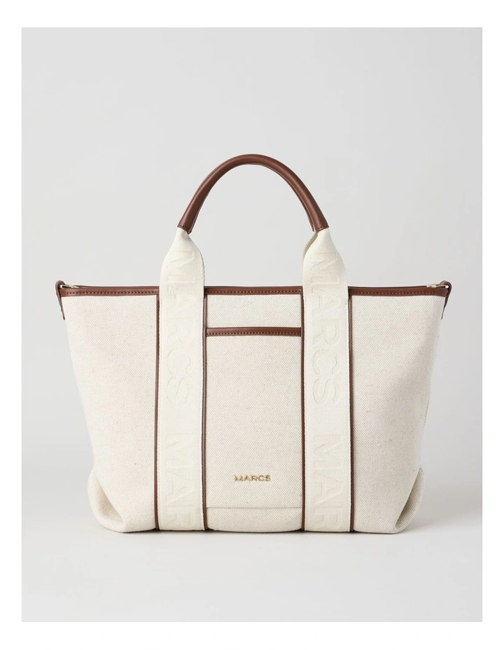Sardegna II Tote Bag in Natural and Choc image 1