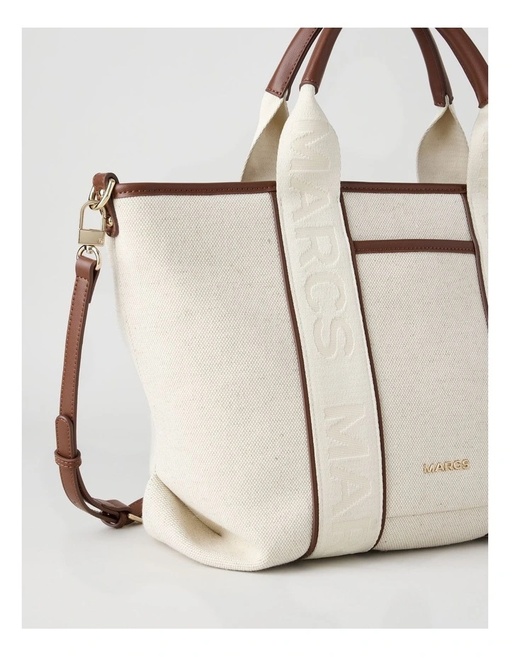 Sardegna II Tote Bag in Natural and Choc image 3