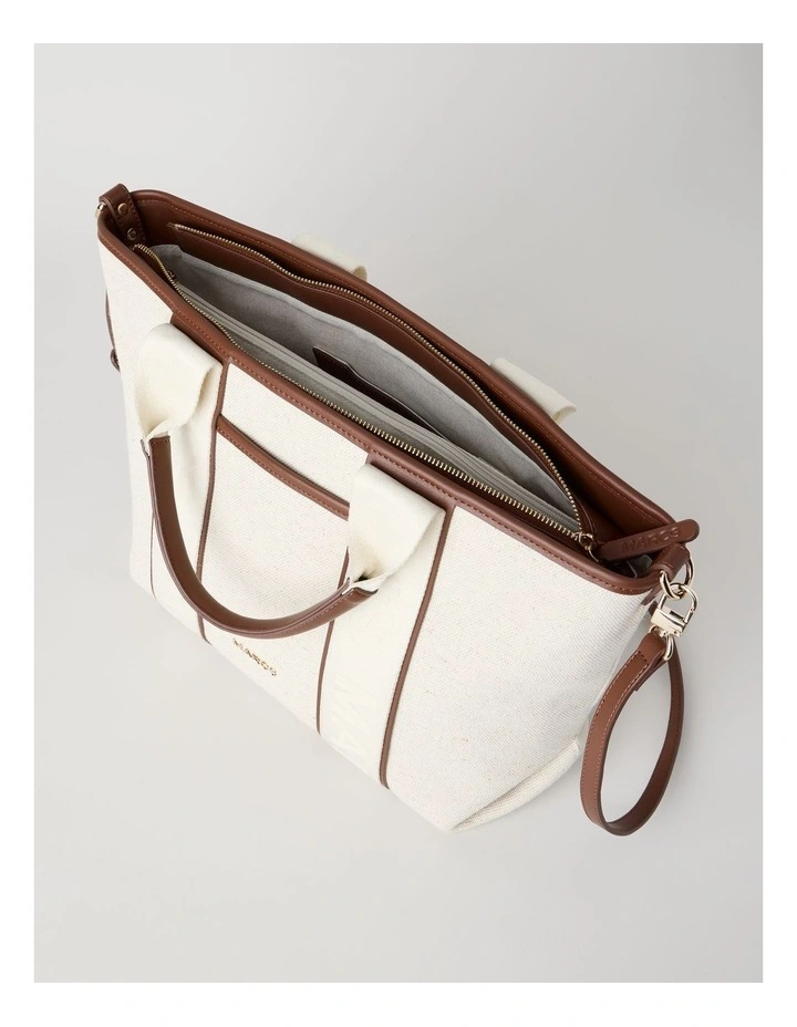 Sardegna II Tote Bag in Natural and Choc image 5