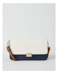 Lyon Shoulder Bag in Vanilla and Navy