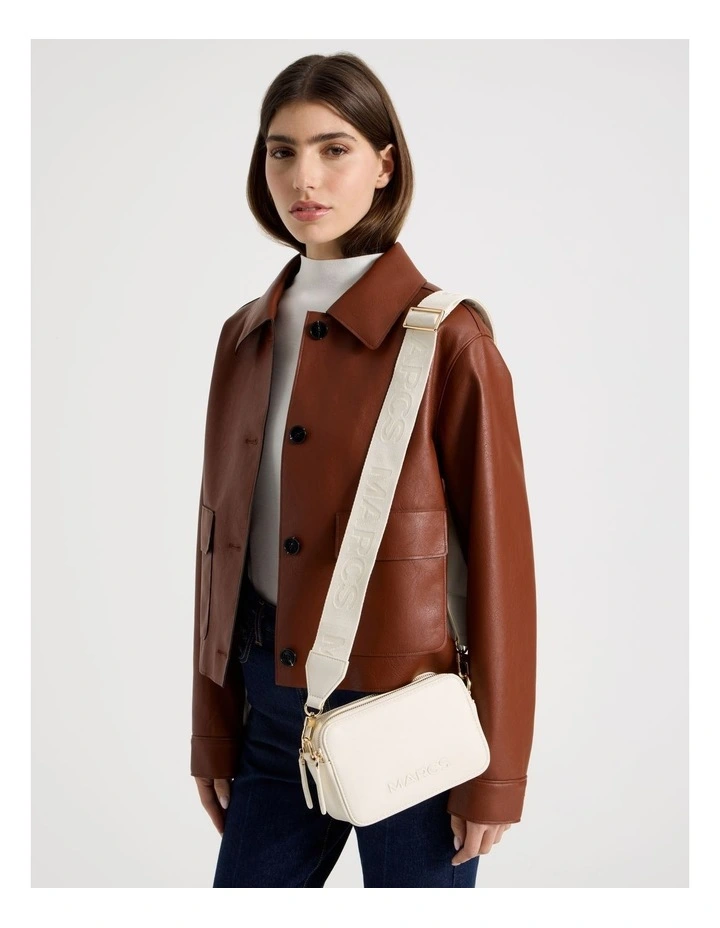 Budapest Camera Crossbody Bag In White image 2