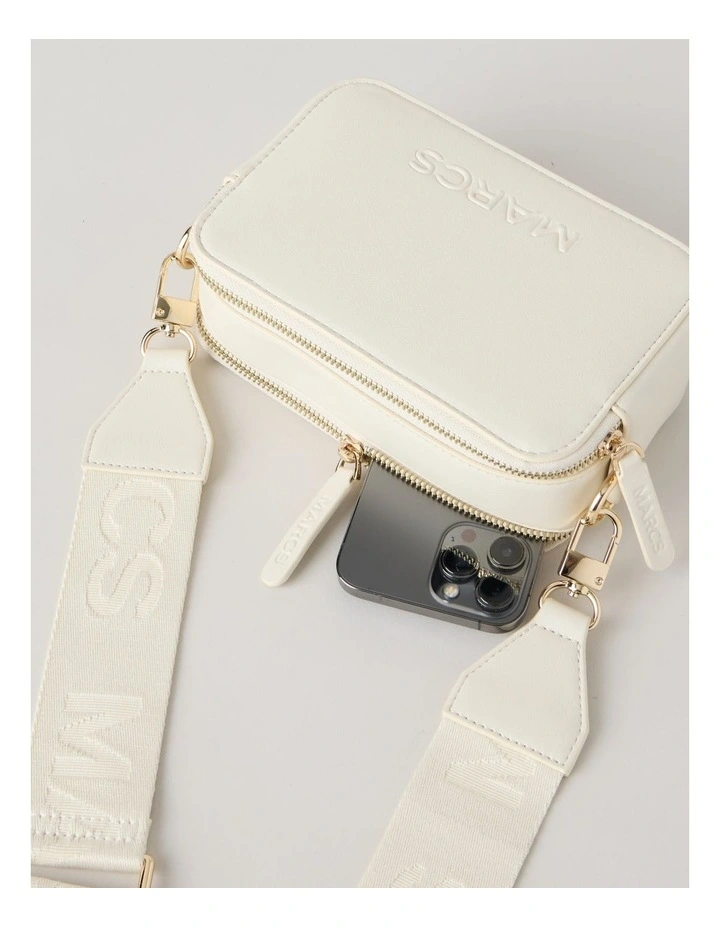 Budapest Camera Crossbody Bag In White image 3