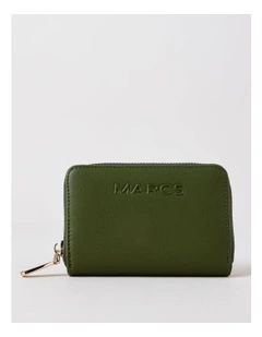 Doha Small Zip Around Wallet in Olive
