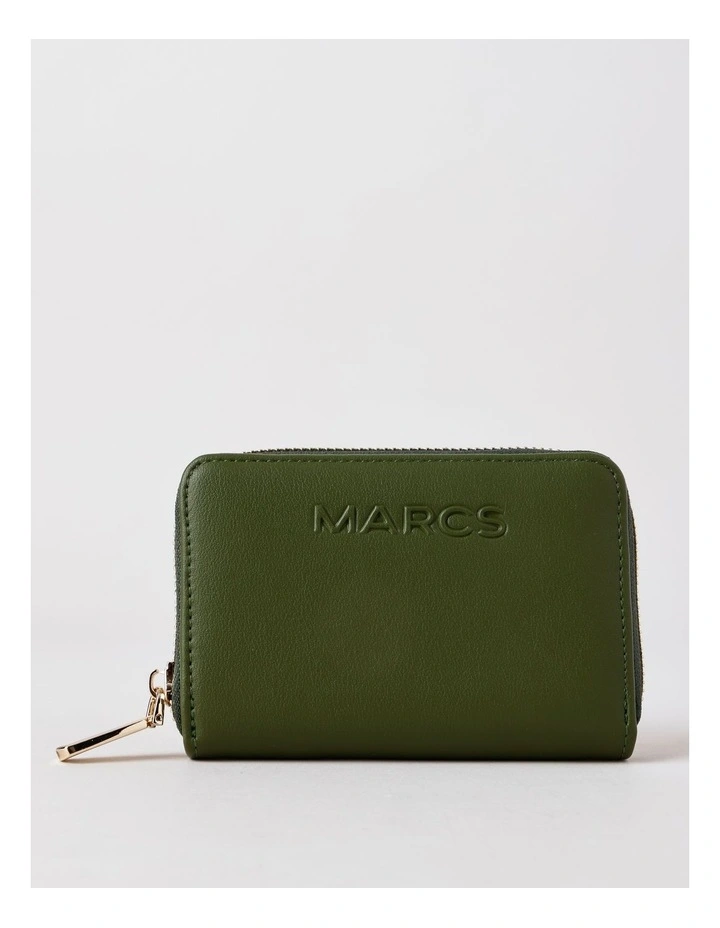 Doha Small Zip Around Wallet in Olive image 1