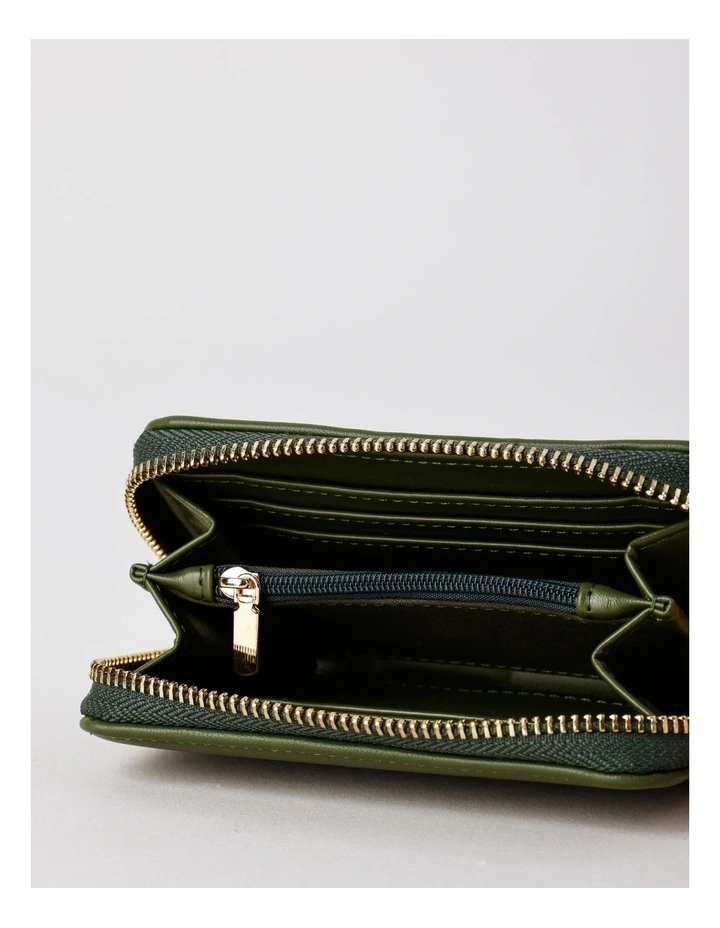 Doha Small Zip Around Wallet in Olive image 4
