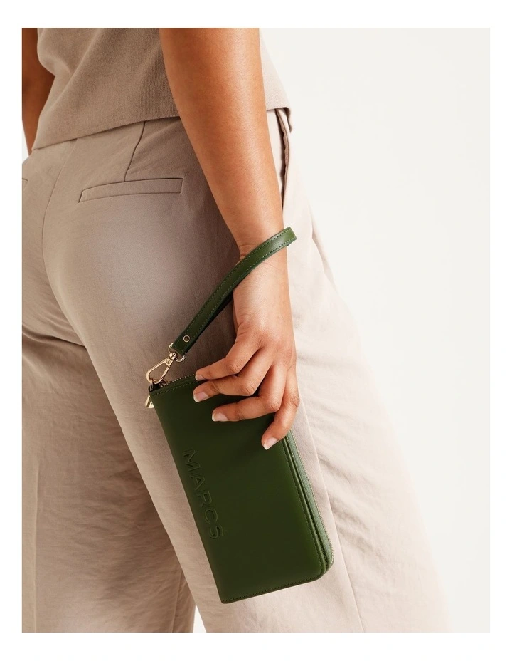 Dubrovnik Large Zip Around Wallet in Olive image 2