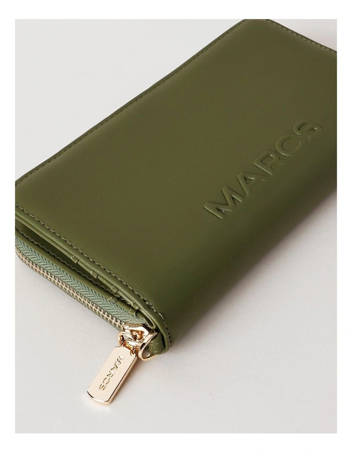 Dubrovnik Large Zip Around Wallet in Olive image 5