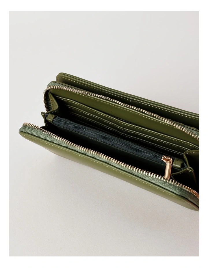 Dubrovnik Large Zip Around Wallet in Olive image 6