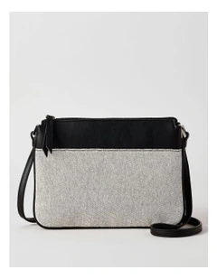Bella Crossbody Bag in Black Canvas