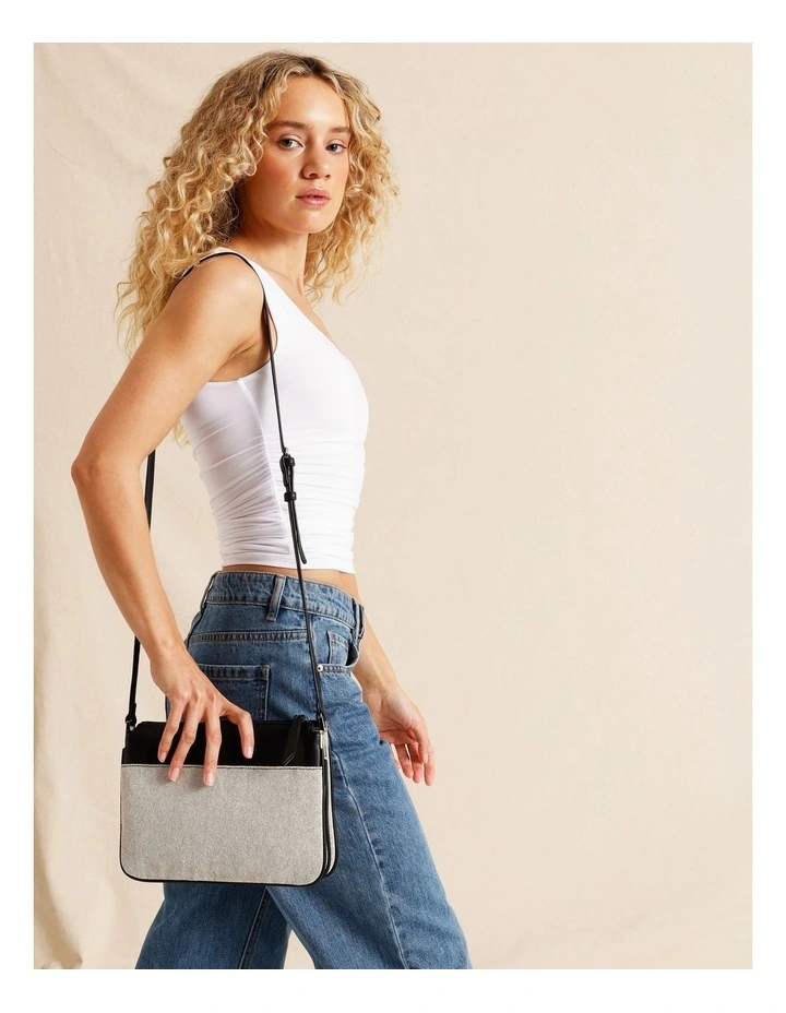 Bella Crossbody Bag in Black Canvas image 2