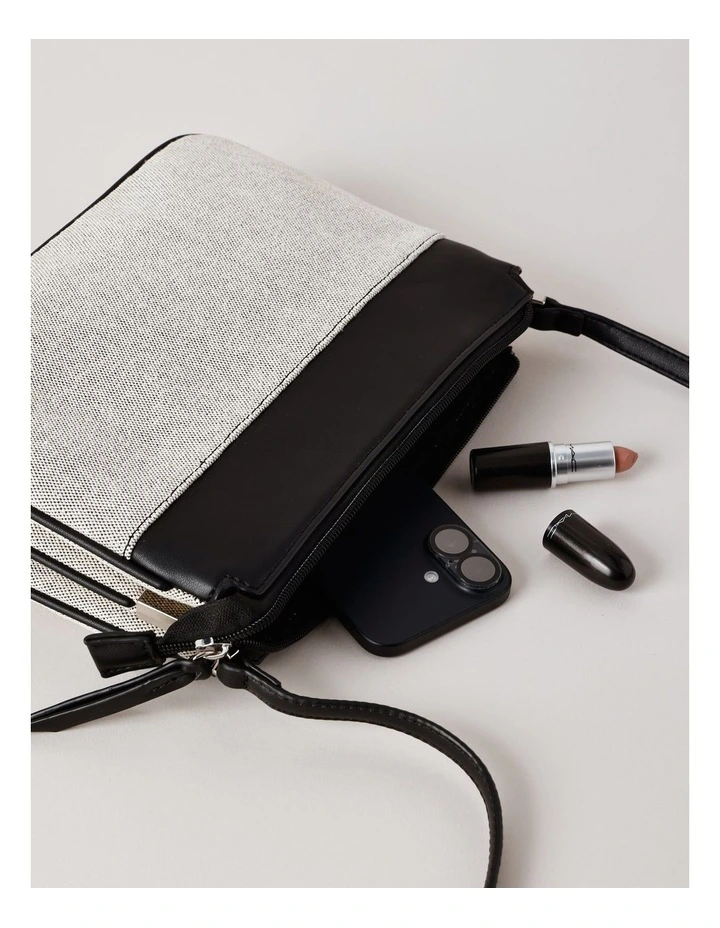 Bella Crossbody Bag in Black Canvas image 3