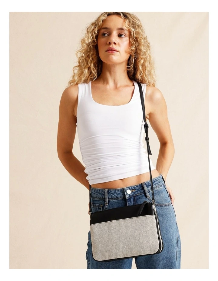 Bella Crossbody Bag in Black Canvas image 4