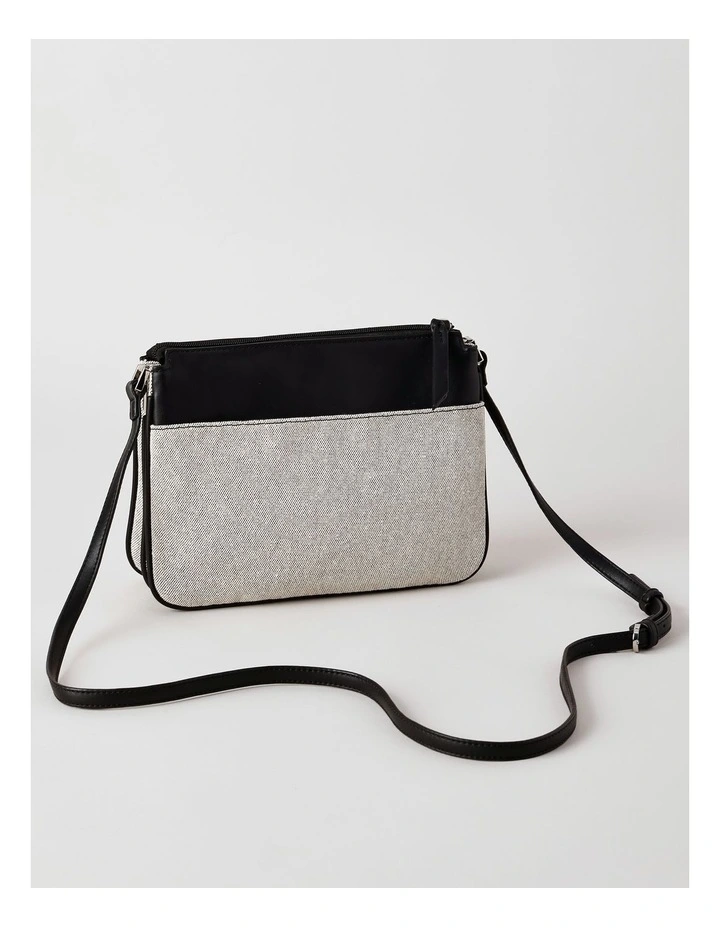 Bella Crossbody Bag in Black Canvas image 4