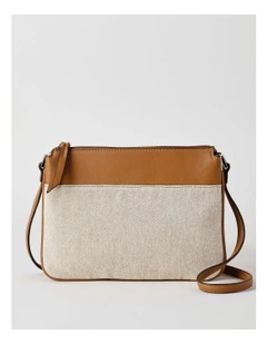 Bella Crossbody Bag in Tan Canvas