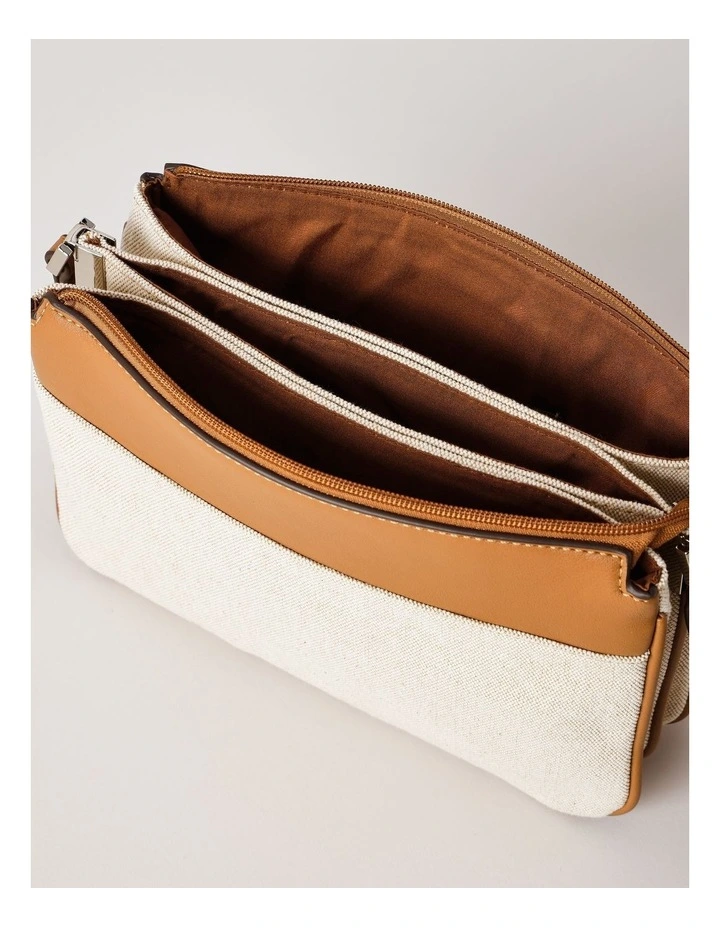 Bella Crossbody Bag in Tan Canvas image 5