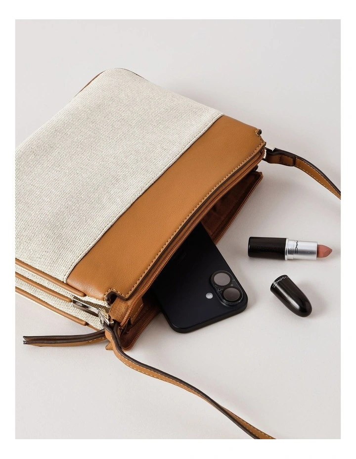 Bella Crossbody Bag in Tan Canvas image 6