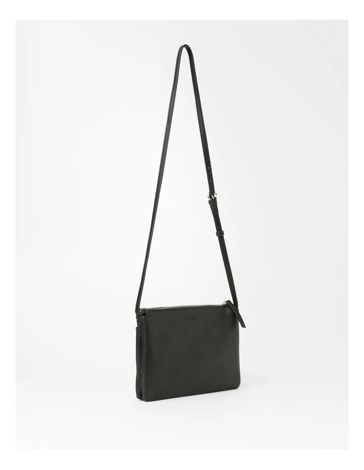 Piper Lara Black Zip Top Crossbody Bag MYER