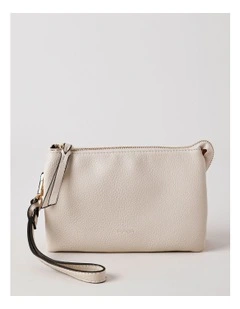 Mia Multi Gusset Crossbody Bag In Stone