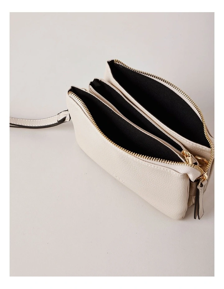 Mia Multi Gusset Crossbody Bag In Stone image 5