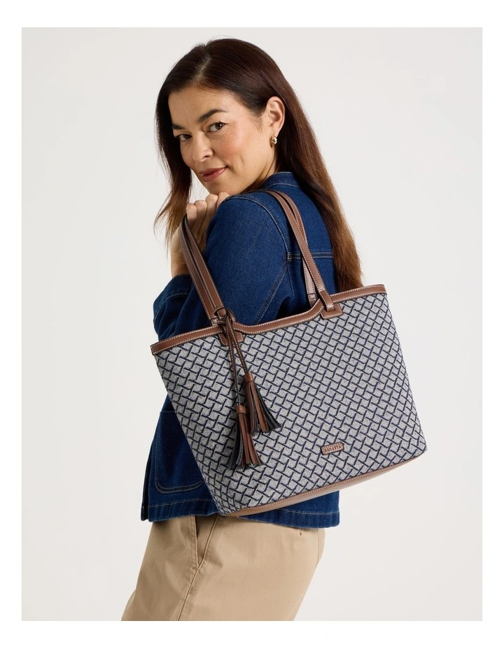 Meg Tote Bag in Navy Multi image 2