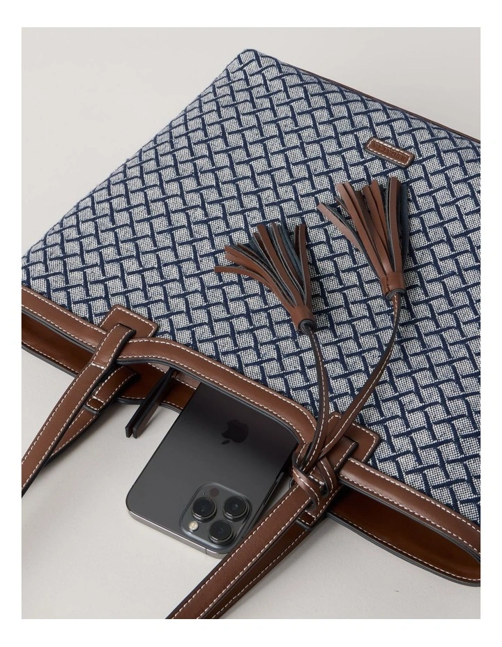 Meg Tote Bag in Navy Multi image 3