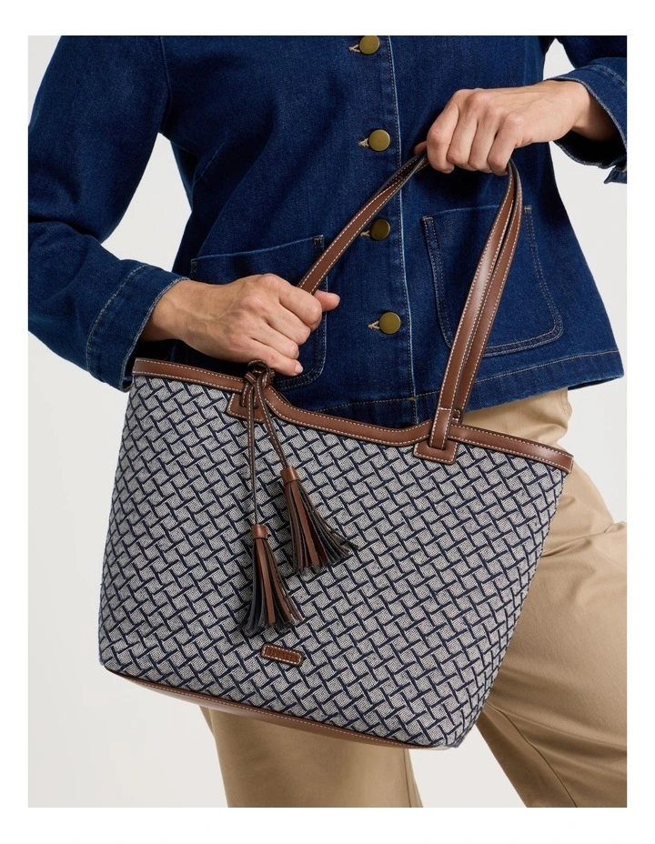 Meg Tote Bag in Navy Multi image 4