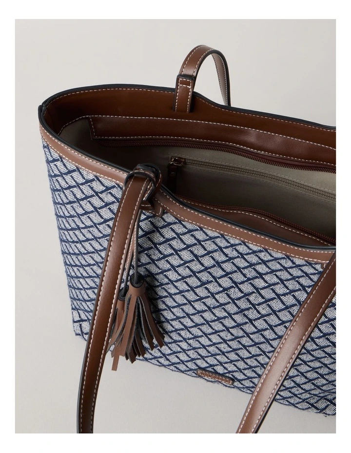 Meg Tote Bag in Navy Multi image 7
