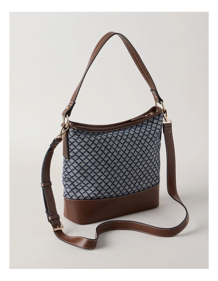 Meg Shoulder Bag in Navy Multi image 5