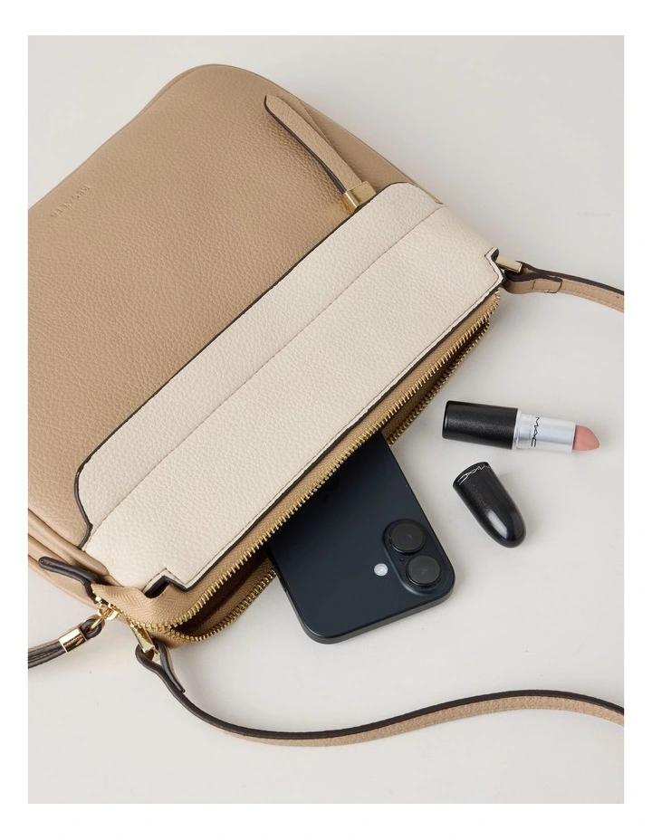Riviera Crossbody Bag in Almond Combo image 7