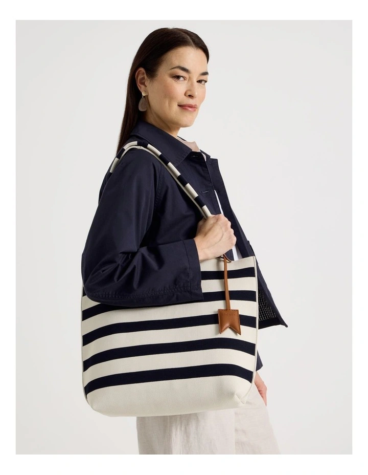 Vaucluse Tote Bag in Navy Stripe image 2