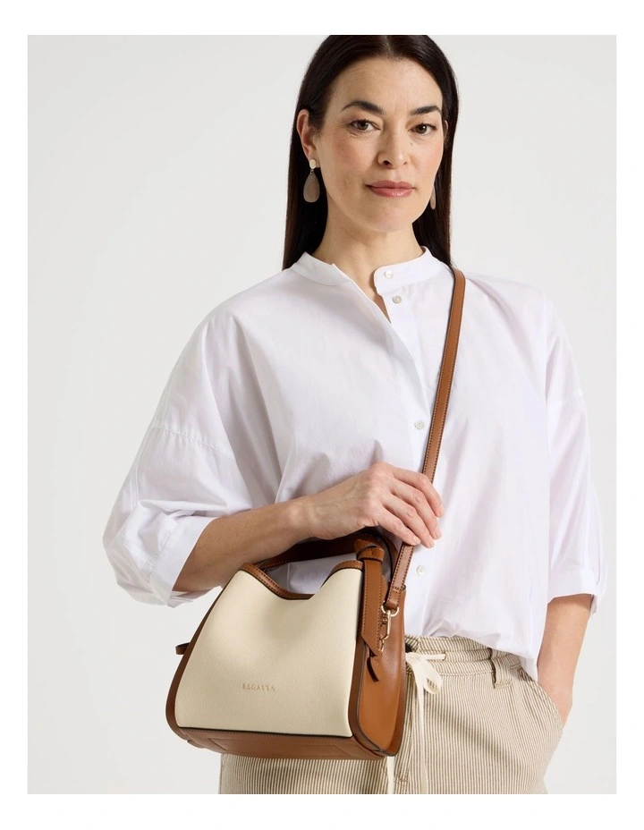 Bondi Crossbody Bag in Natural and Tan image 2