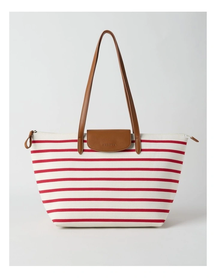 Bondi Tote Bag in Red Stripe image 1