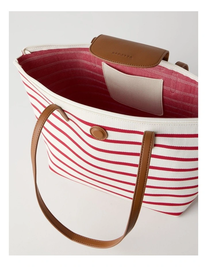 Bondi Tote Bag in Red Stripe image 6