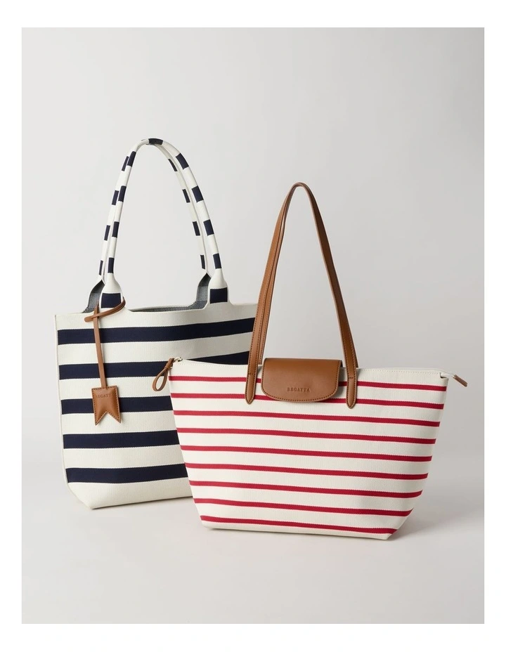 Bondi Tote Bag in Red Stripe image 7