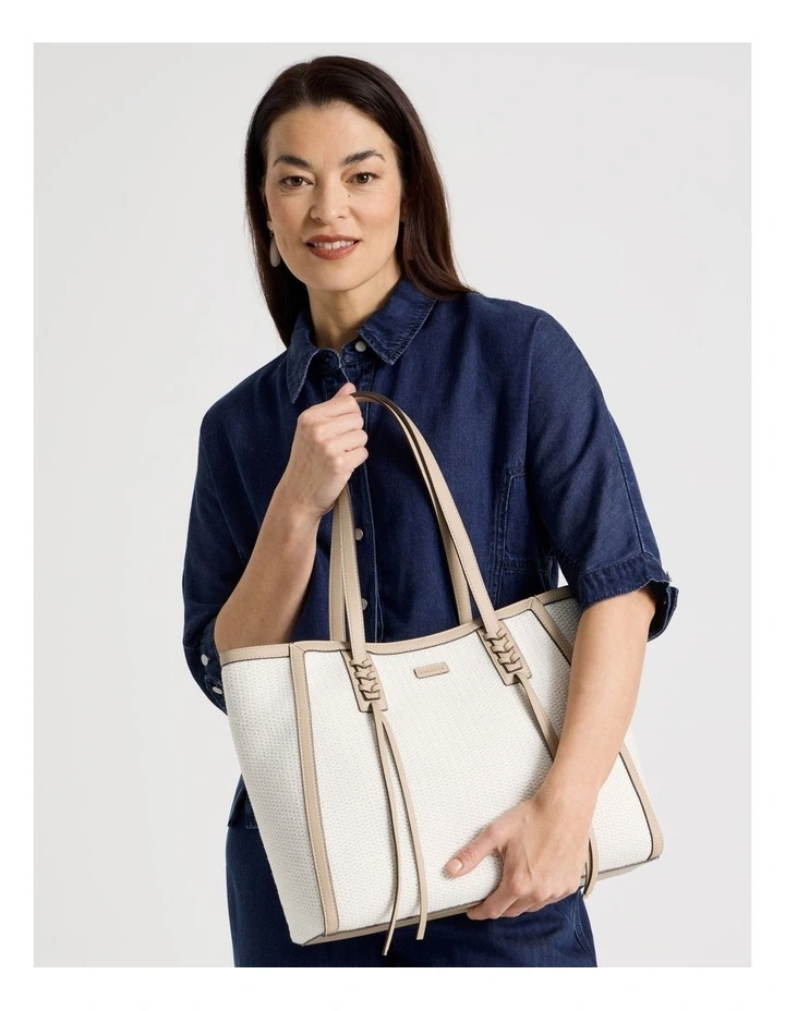 Brenda Tote Bag in White image 2