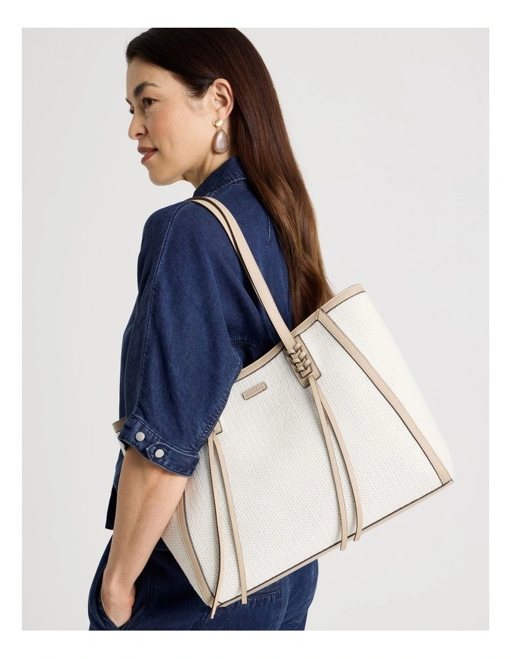 Brenda Tote Bag in White image 4