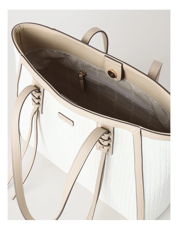 Brenda Tote Bag in White image 5